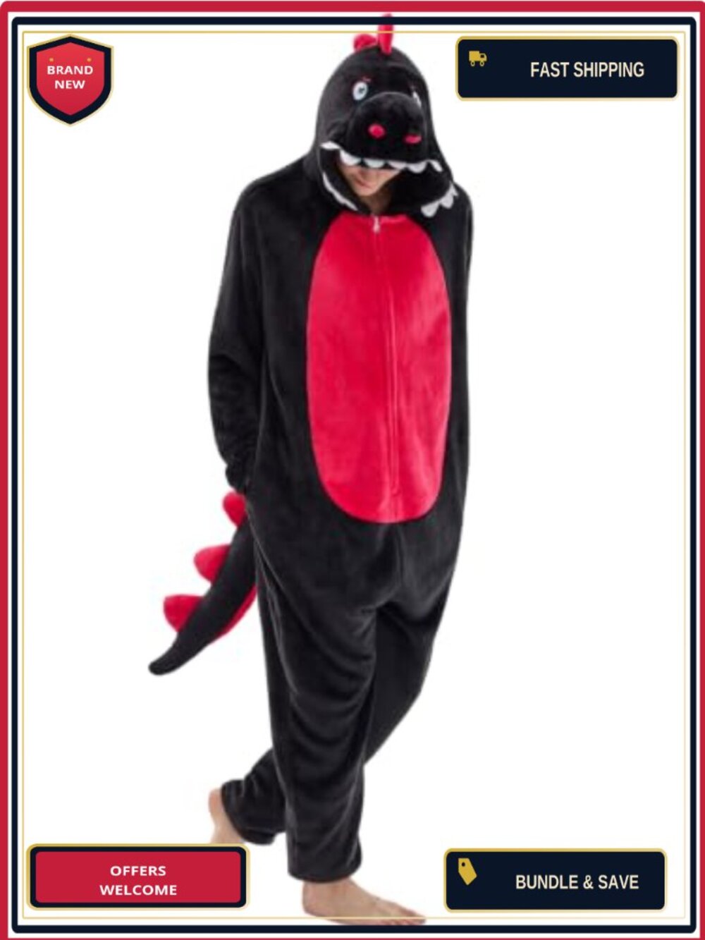 Unisex Adult Animal Onesie Fleece One Piece Pajama Halloween Costume